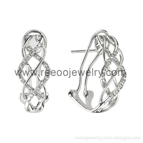 Rhodium Plating Stering Silver Earrings Jewelry (E097)